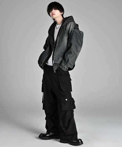 ADRER ブルゾン アウター 3way zip sleeve blast denim blouson