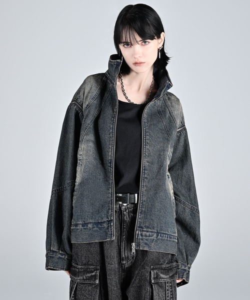 ジャケット・アウター ADRER 3wayzip sleeve blast denim blouson 3way zip sleeve blast denim blouson / 3ウェイジップスリーブ