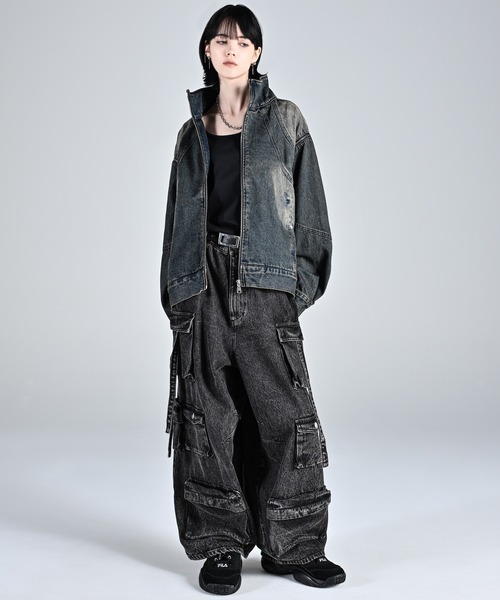 ADRER ブルゾン アウター 3way zip sleeve blast denim blouson