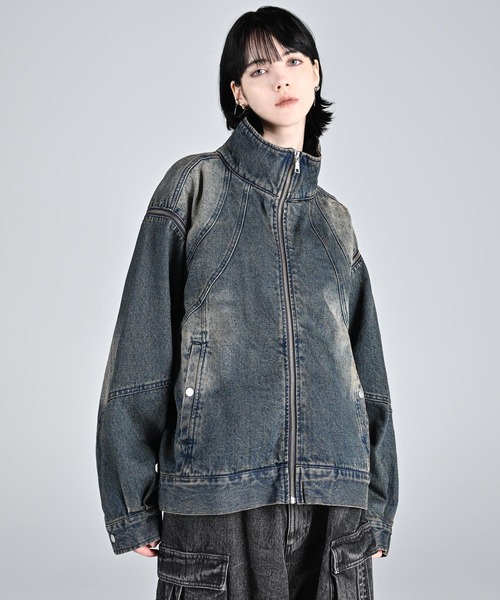 ADRER ブルゾン アウター 3way zip sleeve blast denim blouson