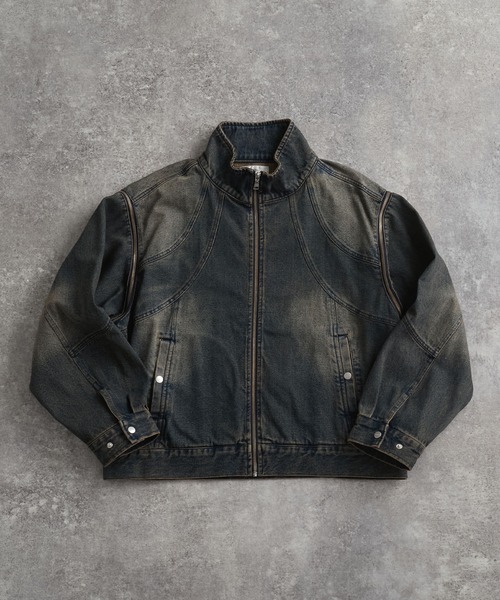 ADRER ブルゾン アウター 3way zip sleeve blast denim blouson