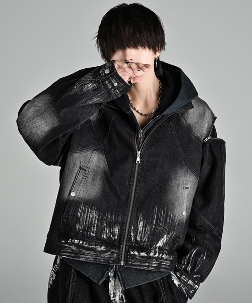 ADRER ブルゾン アウター 3way zip sleeve blast denim blouson