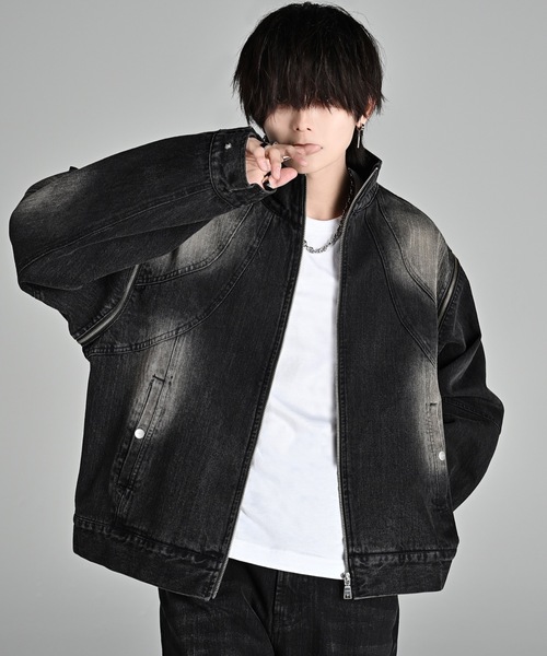 ADRER ブルゾン アウター 3way zip sleeve blast denim blouson