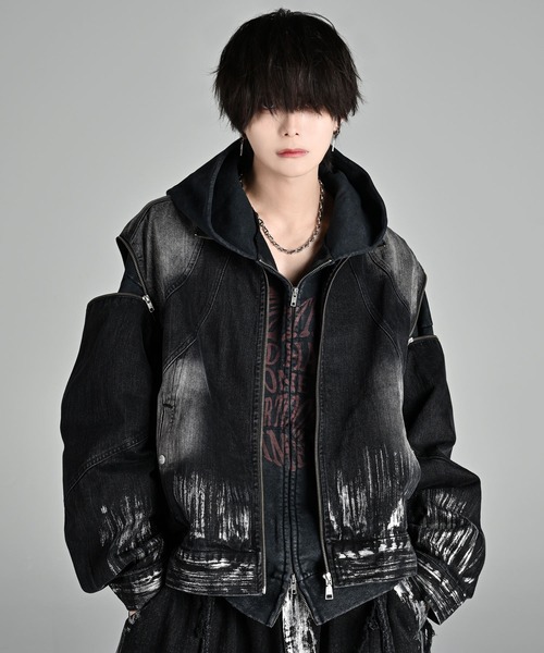 ジャケット・アウター 3way zip sleeve blast denim blouson 3way zip sleeve blast denim blouson / 3ウェイジップスリーブ
