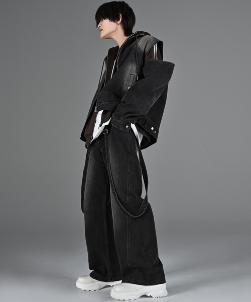 ジャケット・アウター ADRER 3way zip sleeve blast denimblouson 3way zip sleeve blast denim blouson（ブルゾン）｜ADRER