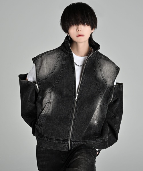 ADRER ブルゾン アウター 3way zip sleeve blast denim blouson