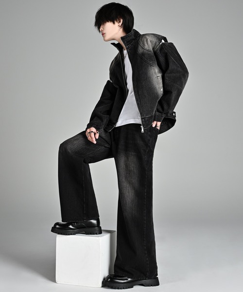 ジャケット・アウター 3way zip sleeve blast denim blouson 3way zip sleeve blast denim blouson / 3ウェイジップスリーブ