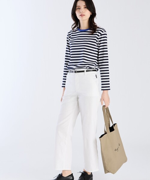 agnes b.（アニエスベー） tシャツ 細ボーダー コットン 長袖 Tシャツ