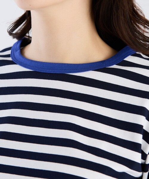 agnes b.（アニエスベー） tシャツ 細ボーダー コットン 長袖 Tシャツ
