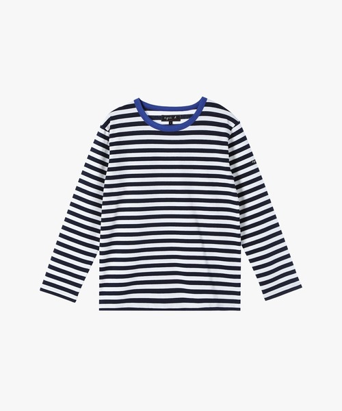 agnes b.（アニエスベー） tシャツ 細ボーダー コットン 長袖 Tシャツ