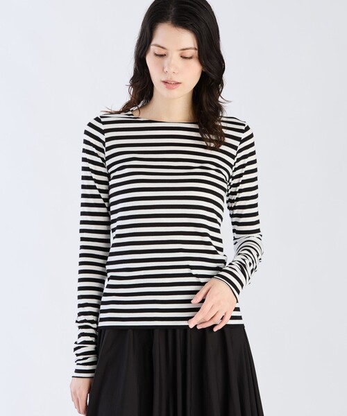 agnes b.（アニエスベー） tシャツ 細ボーダー オーガニックコットン