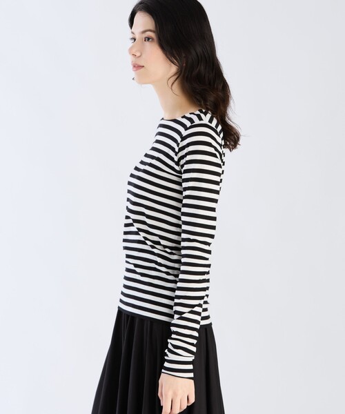agnes b.（アニエスベー） tシャツ 細ボーダー オーガニックコットン