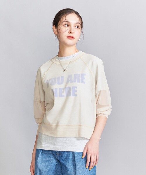 tシャツ ポリエステルチュール ラグランスリーブ プルオーバー レディース BEAUTY＆YOUTH UNITED ARROWS tシャツ ポリエステルチュール