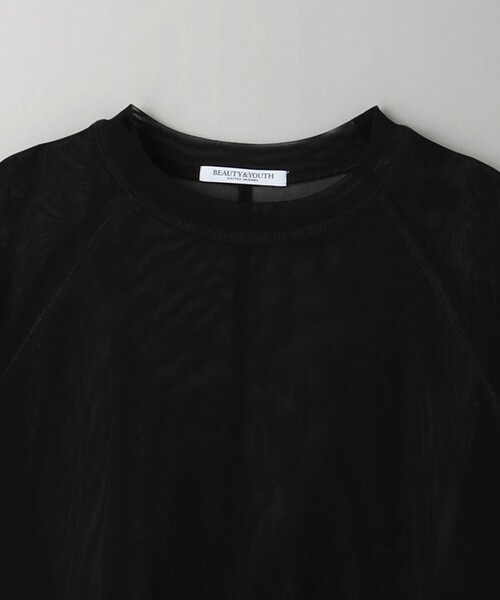 tシャツ ポリエステルチュール ラグランスリーブ プルオーバー レディース BEAUTY＆YOUTH UNITED ARROWS tシャツ ポリエステルチュール