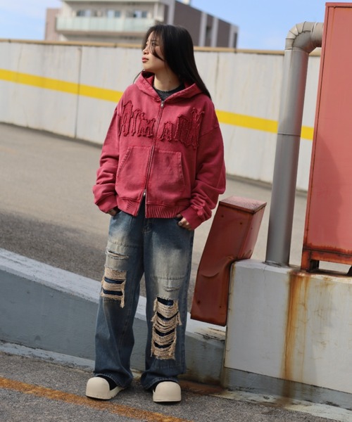 ATMARK パーカー 「フリーサイズ / UNISEX 」ATMARKロゴ フリンジ