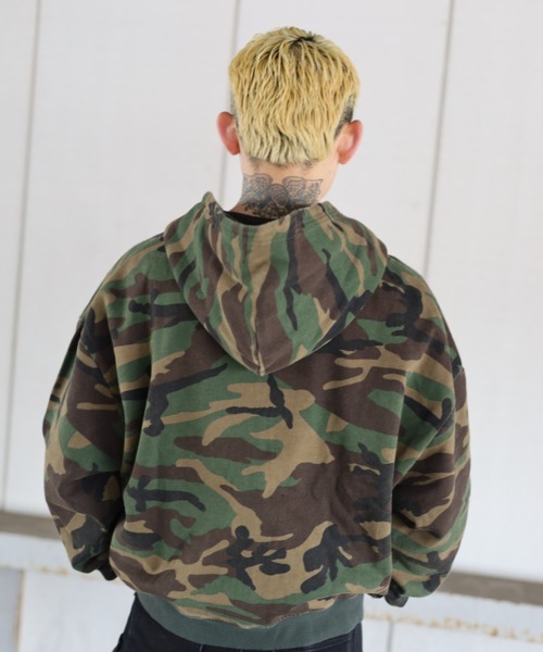 ✨美品✨BRIEFING フルジップパーカー メンズＬ カーキ フード ロゴ 大きいサイズと大きい服のメンズ通販【ビッグエムワン】【SB0322