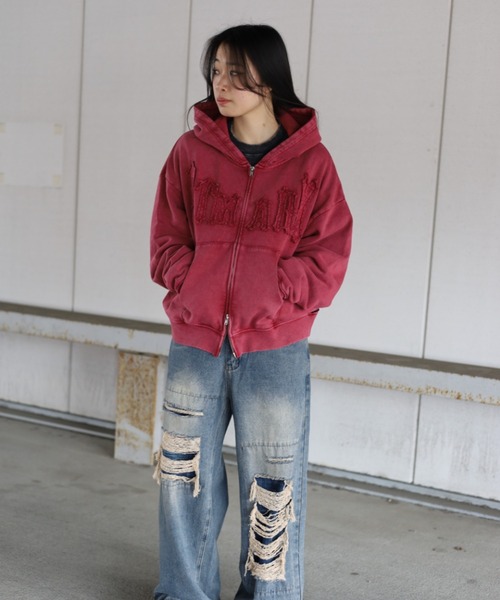 ATMARK パーカー 「フリーサイズ / UNISEX 」ATMARKロゴ フリンジ