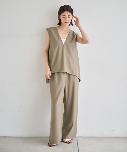 meilmada ベスト ジレ Vネックツイルベスト レディース : ZOZOTOWN