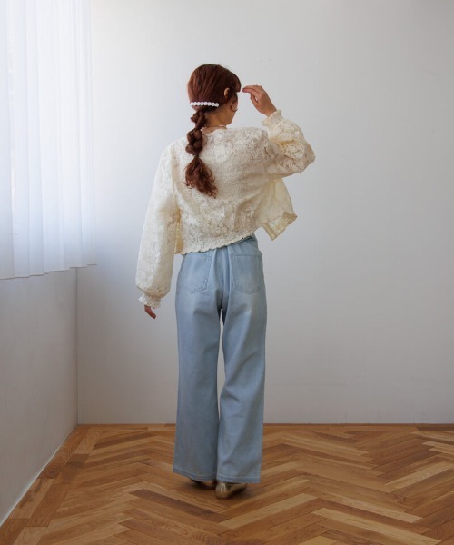 ブラウス シャツ ボタニカルシアートップ レディース flower（ファッション） ブラウス シャツ ボタニカルシアー