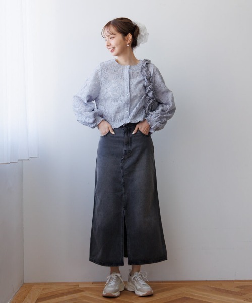 ブラウス シャツ ボタニカルシアートップ レディース flower（ファッション） ブラウス シャツ ボタニカルシアー