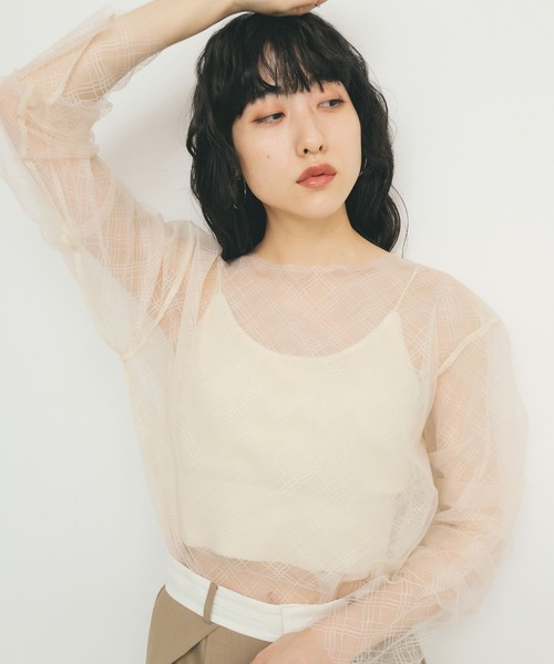 KBF（ケービーエフ） tシャツ リバーシブルレイヤードチュール 