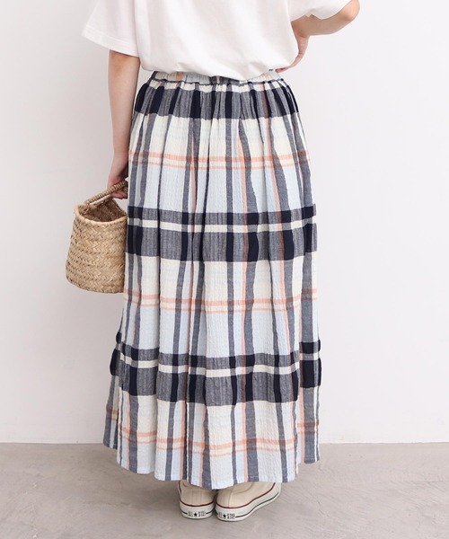 l'atelier du savon（アトリエドゥサボン） スカート 高島ちぢみbig