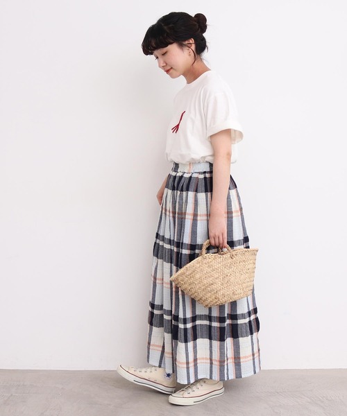 l'atelier du savon（アトリエドゥサボン） スカート 高島ちぢみbig