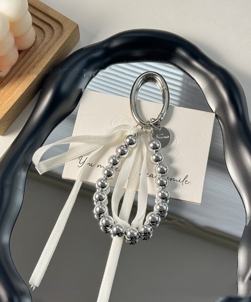 キーホルダー シルバーボール リボンデザイン チャーム : ZOZOTOWN