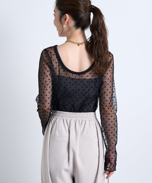 La boutique Bonbon tシャツ シアードット前後2WAYトップス