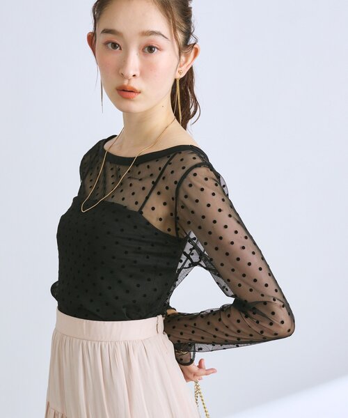 La boutique Bonbon tシャツ シアードット前後2WAYトップス