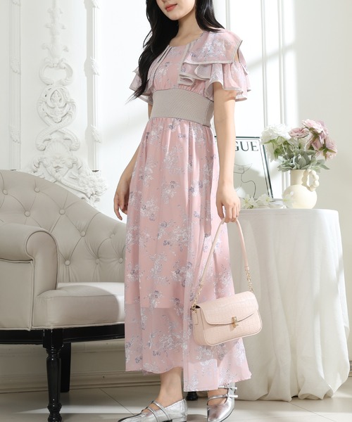 Lace Ladies（レースレディース） ワンピース 半袖 フラワープリント