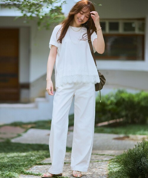 極美品✨ 23区 ワイドストレートデニムパンツ インディゴ 濃紺 48 17号 23区（ニジュウサンク） ジーンズ デニム デニムパンツ 23区DENIM