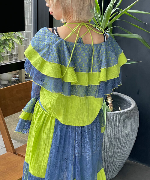 ブラウス シャツ 「HELLO.SANFRANCISCO/ハローサンフランシスコ」indiaパッチワークカラーレース2WAYボレロブラウス レディース HELLO.SANFRANCISCO/ハローサンフランシスコ】indiaパッチワーク