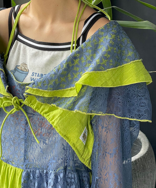 ブラウス シャツ 「HELLO.SANFRANCISCO/ハローサンフランシスコ」indiaパッチワークカラーレース2WAYボレロブラウス レディース HELLO.SANFRANCISCO ブラウス シャツ 「HELLO.SANFRANCISCO