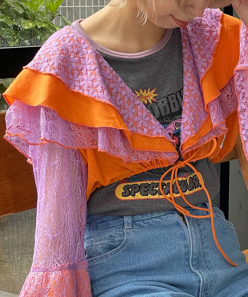 ブラウス シャツ 「HELLO.SANFRANCISCO/ハローサンフランシスコ」indiaパッチワークカラーレース2WAYボレロブラウス レディース HELLO.SANFRANCISCO ブラウス シャツ 「HELLO.SANFRANCISCO