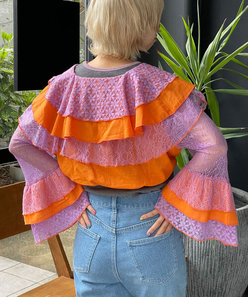 ブラウス シャツ 「HELLO.SANFRANCISCO/ハローサンフランシスコ」indiaパッチワークカラーレース2WAYボレロブラウス レディース HELLO.SANFRANCISCO ブラウス シャツ 「HELLO.SANFRANCISCO