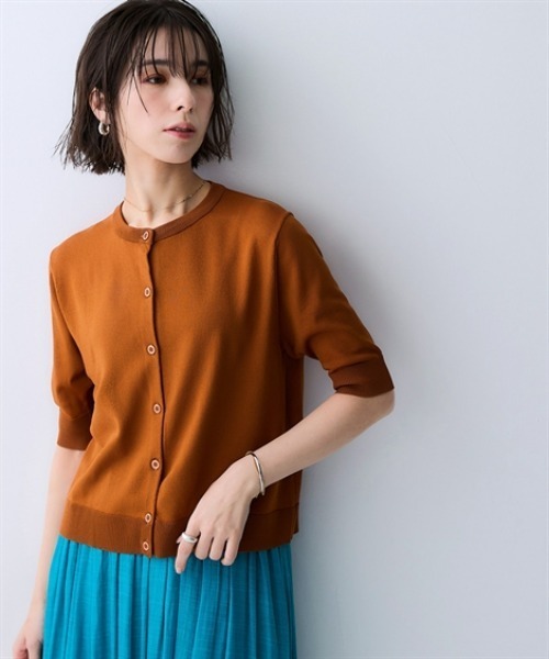 ニッセン（nissen） カーディガン uvカット 夏 半袖 「アイスクリーン
