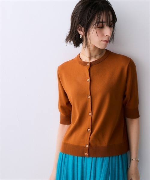 ニッセン（nissen） カーディガン uvカット 夏 半袖 「アイスクリーン