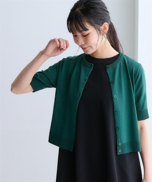 ニッセン（nissen） カーディガン uvカット 夏 半袖 「アイスクリーン