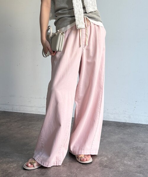 値下げ 新品未使用　タグ付き　doudou デニムワイドイージーパンツ 完売カラー再追加！】デニムワイドイージーパンツ | DOUDOU(ドゥドゥ