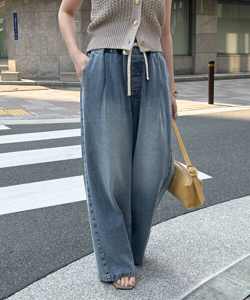 DouDou ジーンズ デニム デニムパンツ 「新色追加」デニムワイド