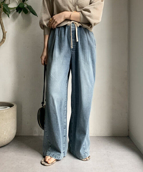 DouDou ジーンズ デニム デニムパンツ 「新色追加」デニムワイド