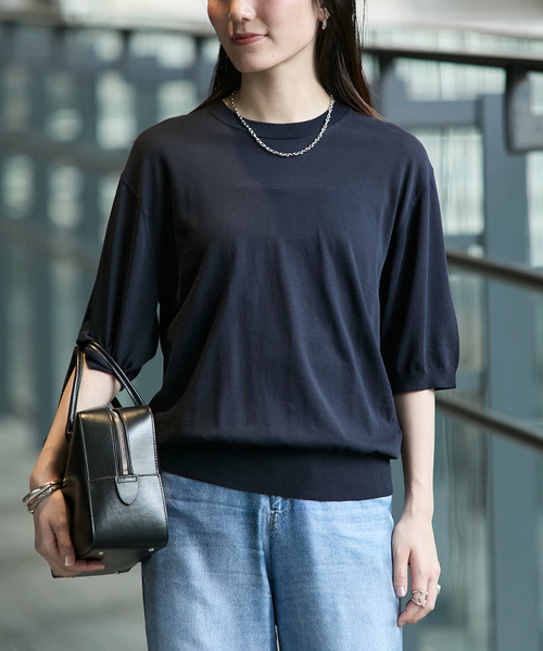 ニット セーター ITALIAN Cotton Basic プルオーバー レディース