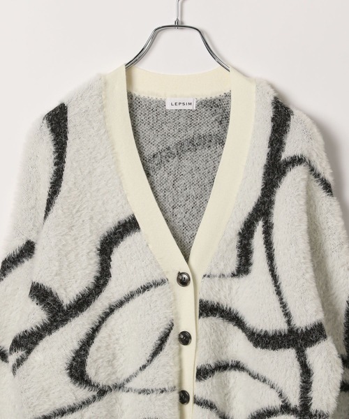 「LEPSIM」 ニットカーディガン FREE グレー レディース_画像3