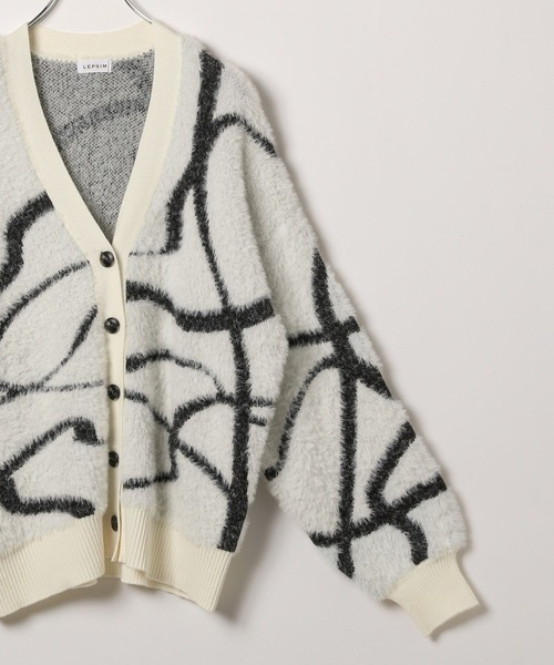 「LEPSIM」 ニットカーディガン FREE グレー レディース_画像4