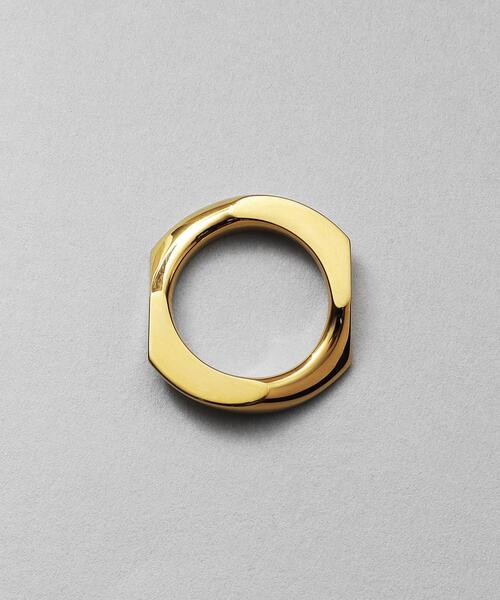 COCOSHNIK 指輪 リング シルバー カーブチェーンモチーフリング GP