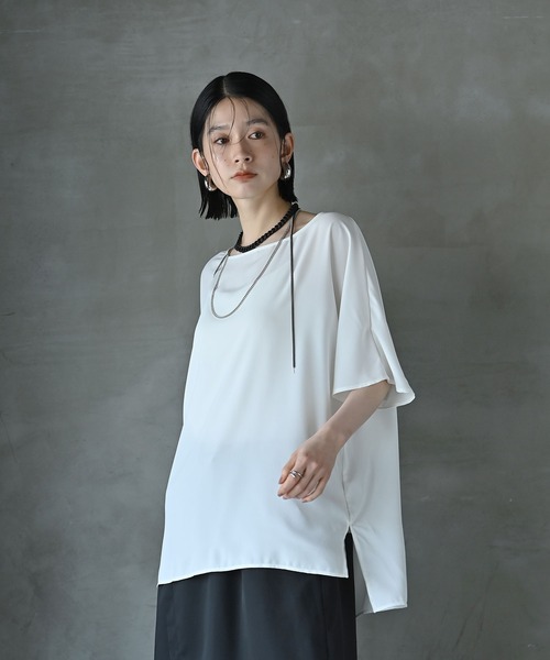 夏にぴったり❤️シンプルなトップス♪普段着に最適♪ funda mine 軽やかジョーゼットトップス レディース : ZOZOTOWN