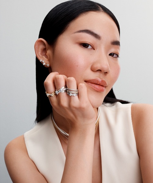 PANDORA（パンドラ） 指輪 リング スパークリング リボン ダブルロー