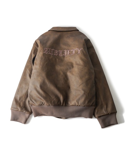 Subciety（サブサエティ） コート ジャケット Faux leather varsity