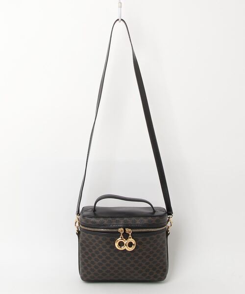希少!/美品✨CELINE バニティバッグ 2部屋 ハンドバッグ マカダム柄 VINTAGE CELINE/セリーヌ】macadam バニティバッグ